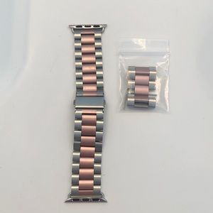 Pink and Silver Stainless Steel Watch Band